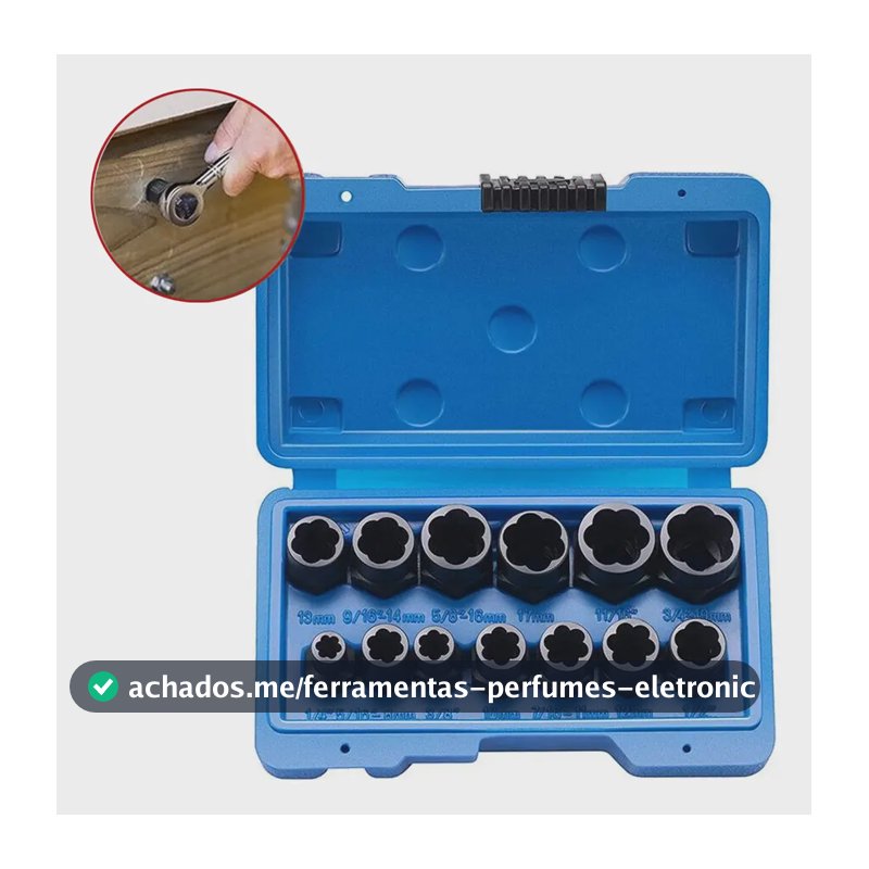 13pcs Conjunto Extrator Soquete Parafuso Porca Danificado