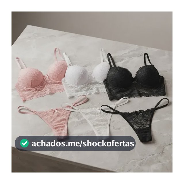 Lingerie Cropped Kit C/3 Conjuntos De Lingerie Tanga Fio