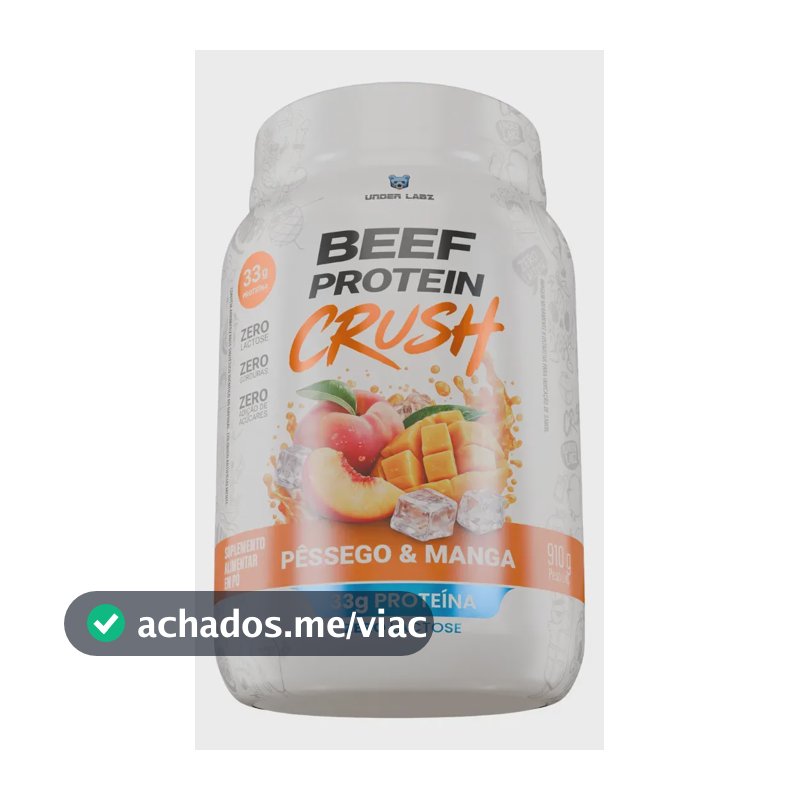 Whey Beef Protein Zero Lactose/zero Açucar 910g - Underlabz Pêssego E Manga