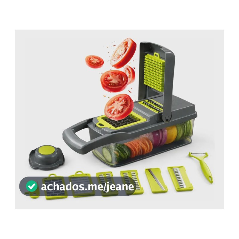 Eps-403 Cortador Fatiador E Ralador De Vegetais Multifuncional 16 Pçs Legumes E Frutas Lâmina Inox