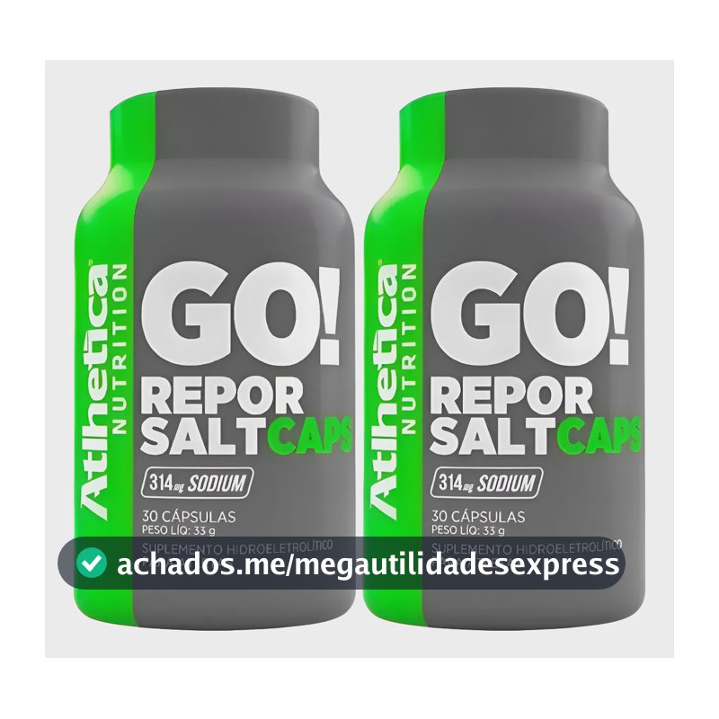 Repor Salt Cápsula Sal Endurance Atlhetica Kit 2 Potes Sais Sem Sabor
