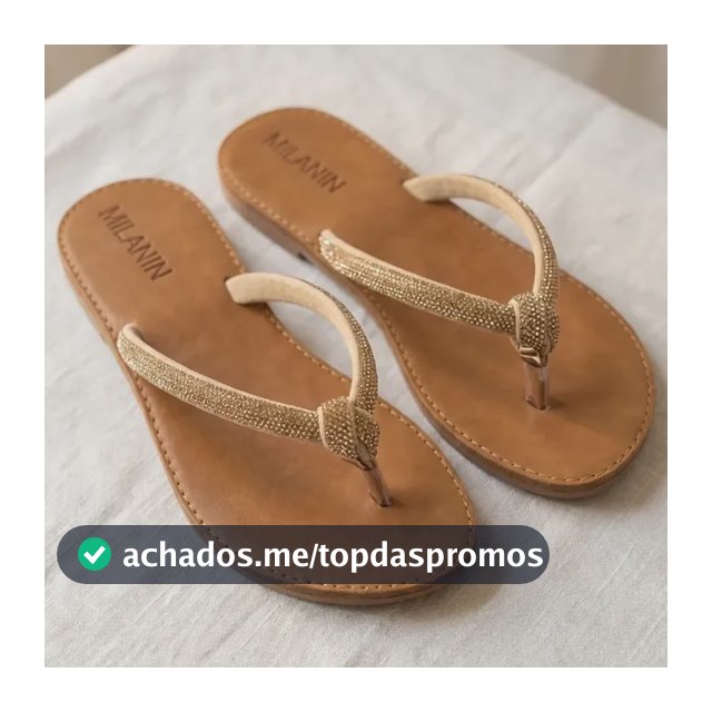 Sandália Feminina Rasteirinha Strass Brilho Elegante Chinelo