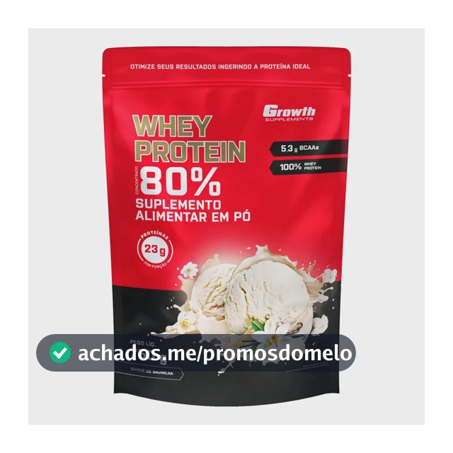 Whey Concentrado 750g Growth Supplements - Variados Sabores Baunilha