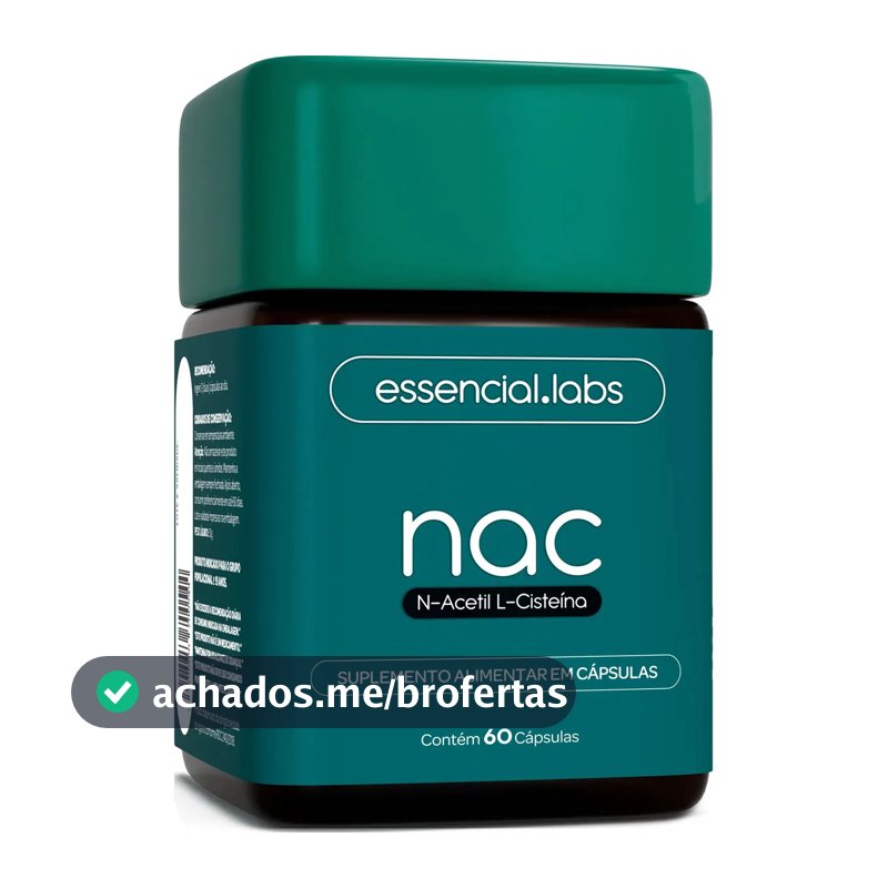 NAC 600mg - Fórmula Exclusiva com Máxima Concentração e Pureza - N-Acetil L-Cisteína - 60 Cápsulas