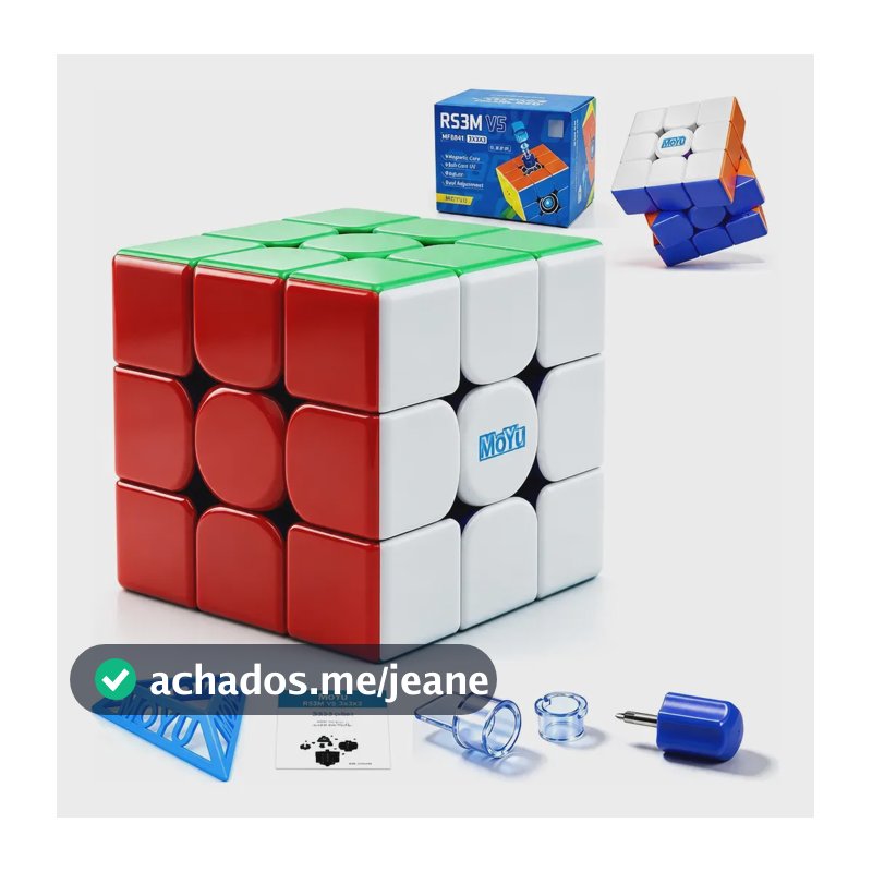 Cubo Mágico 3x3 Profissional Moyu Rs3m V5 Magnético Cubos Vermelho