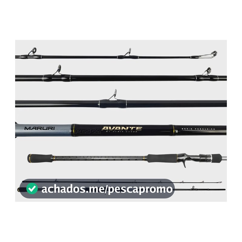 Vara P/ Carretilha Maruri Avante (2,40m) 30-60lbs 2 Pt cor preto e prata
