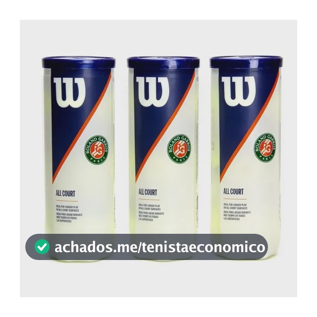 Bola De Tênis Wilson Roland Garros All Court Pack Com 3 Tubo Amarelo