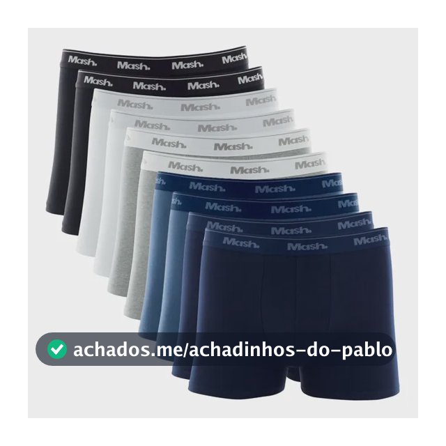 Kit 10 Cuecas Mash Boxer Original Masculino Algodão Atacado