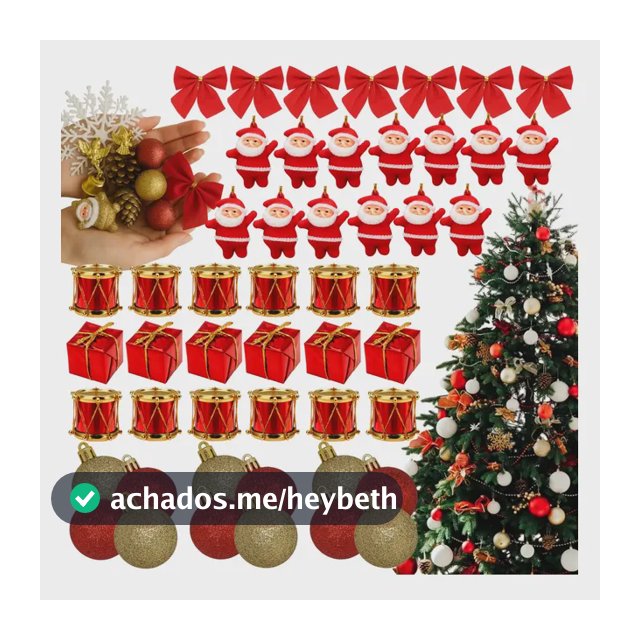Kit 45 Enfeites De Natal Arvore De Natal Decoração Bolinhas