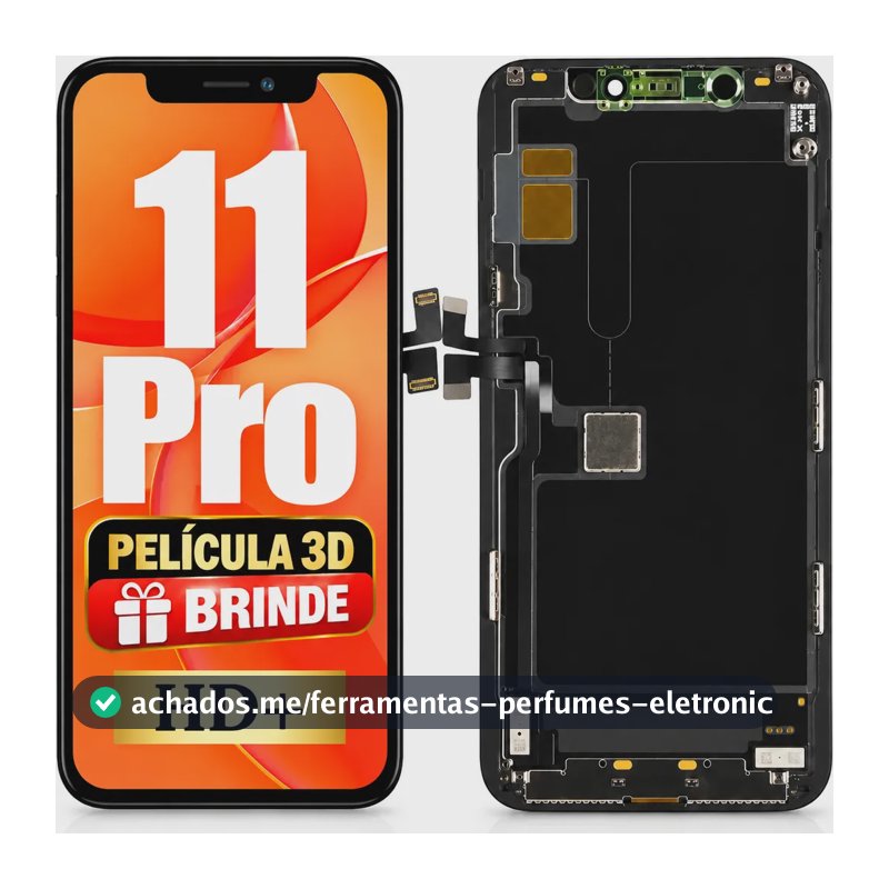 Tela Display Lcd Compatível iPhone 11 Pro Vivid + Película  Preto