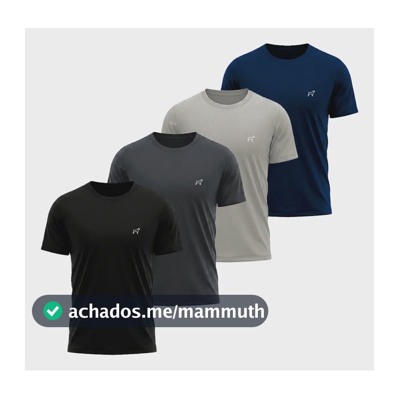 Kit 4 Camiseta Dry Fit Parvori Masculina Academia Corrida Preto/chumbo/cinza/marinho Gg Liso
