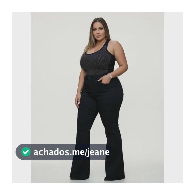 Calça Flare Jeans Preta Feminina - Cintura Alta C/ Elastano