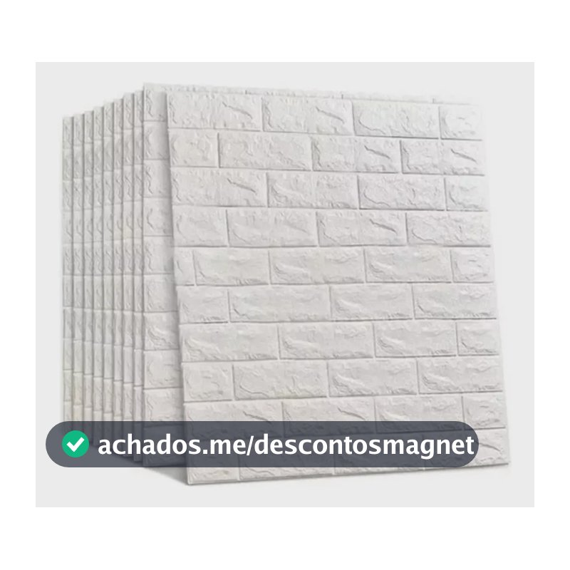 Kit 10 Placas Adesiva 3d Tijolinho Revestimento Parede 70x38 Branco