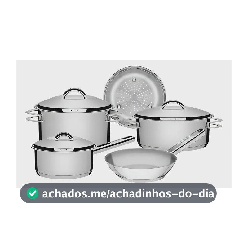 Jogo Panelas 5 Peças Aço Inox Fundo Triplo Solar 65510780 Tramontina