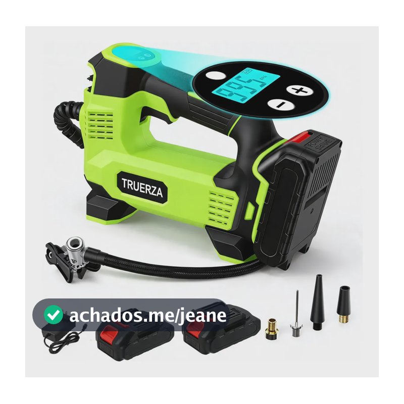 Compressores De Ar Portátil 150psi Led Bateria Dupla Truerza Verde 24v 60hz Monofásica