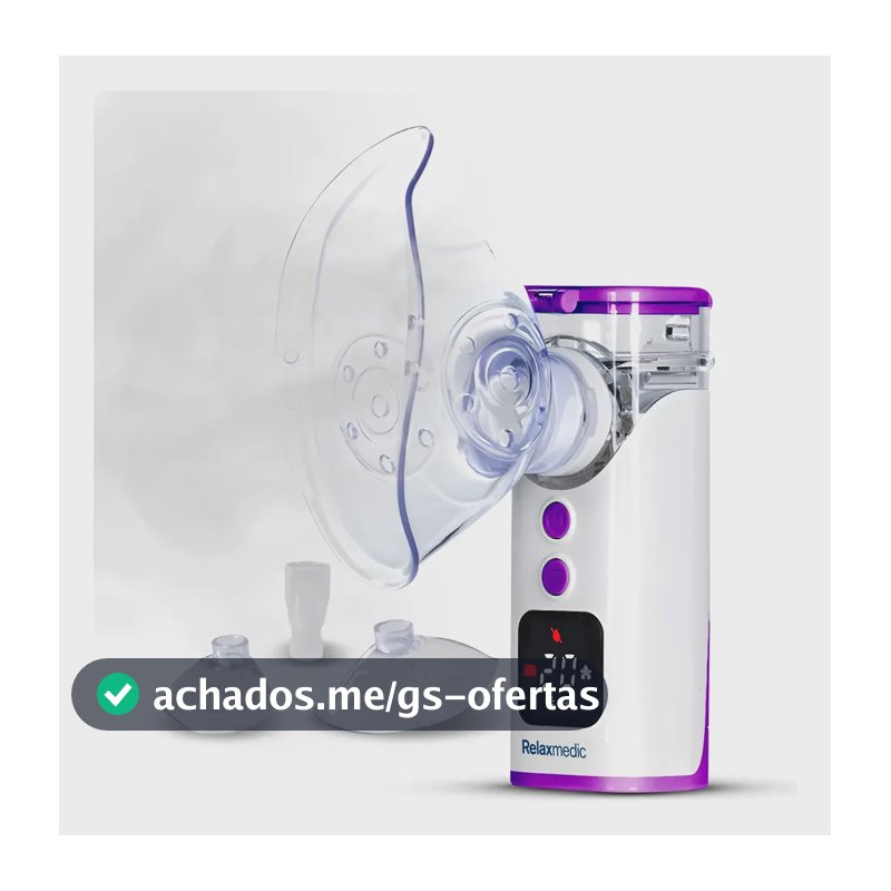 Inalador Nebulizador Aero Tech Portátil Tec. Mesh Relaxmedic Branco 127/220v
