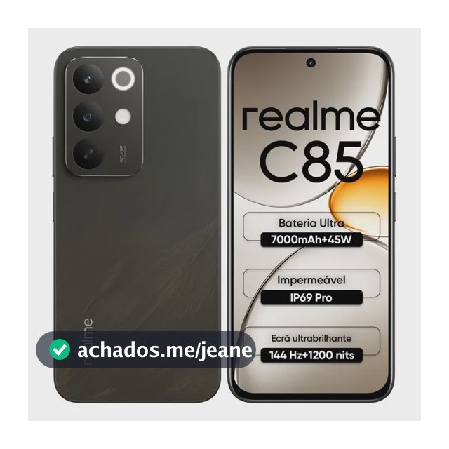 Celular Smartphone Realme C85 128gb 6gb Ram Dual Sim Bateria 7000mah 144hz Ip69 Pro resistência à água