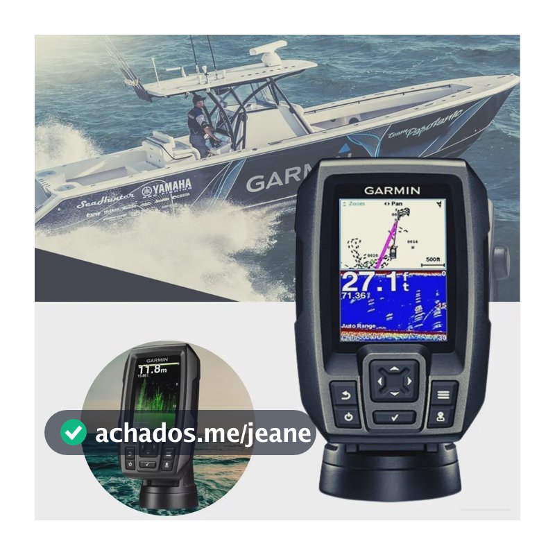 Sonar Garmin Striker 4 Fishfinder Gps 3.5' Com Transducer Preto