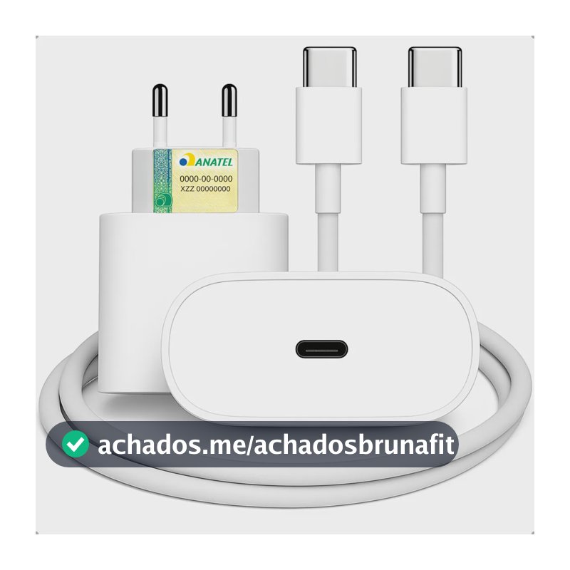 Carregador Turbo Tipo C 30w Para iPhone 15 16 17 Pro Max Branco