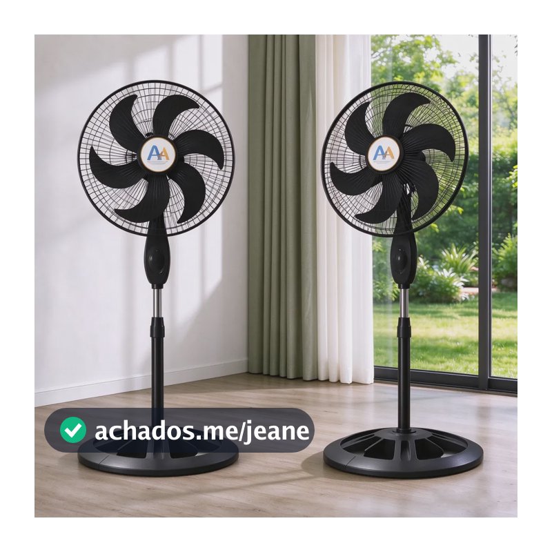 Ventilador De Coluna Preto 40cm 3 Velocidades Bivolt110/220v 1.3 M 110v Preto Plástico 6