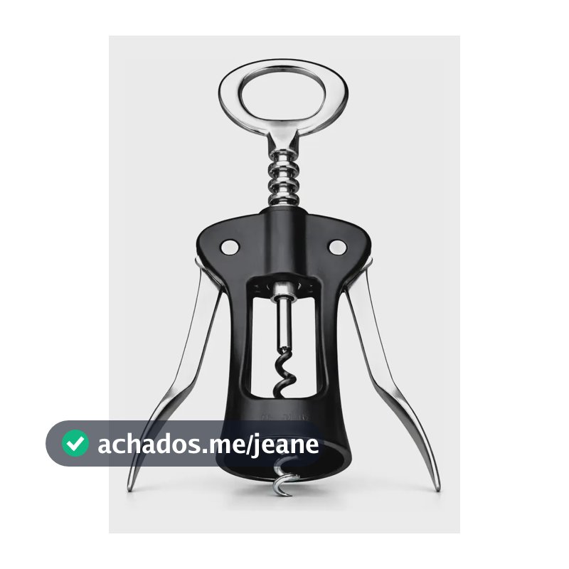 Saca Rolha Vinho Aço Inox Premium Abridor Garrafa Manual Preto