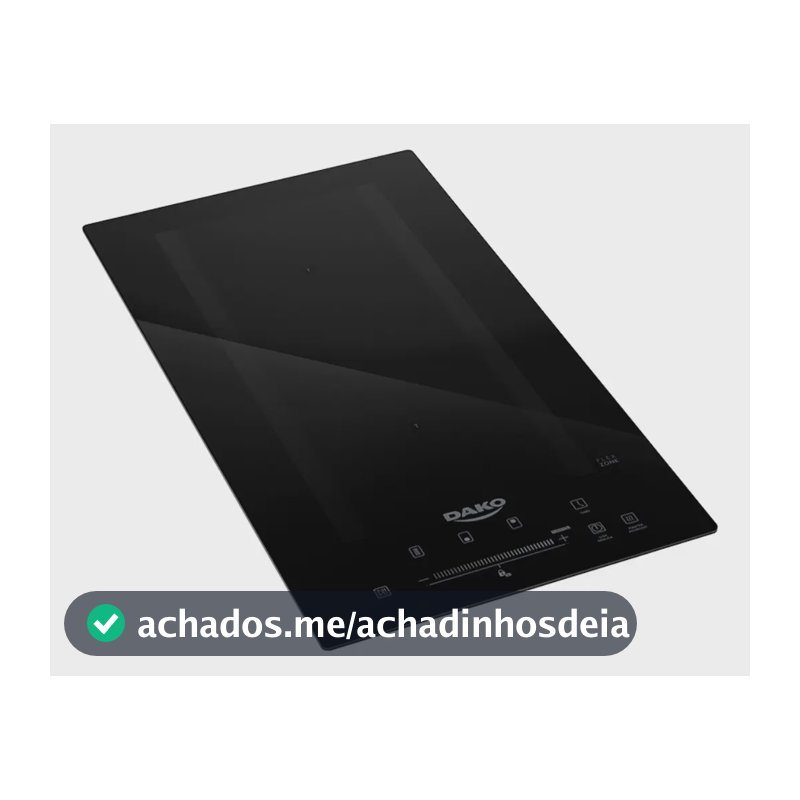 Cooktop De Indução 2 Bocas Dako Com Zona Flexível e 9 Níveis de Potência Mais Turbo