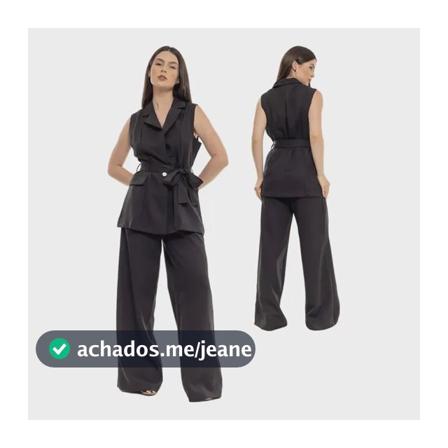 Conjunto Calça Pantalona  E Blazer Colete Feminino Con-049
