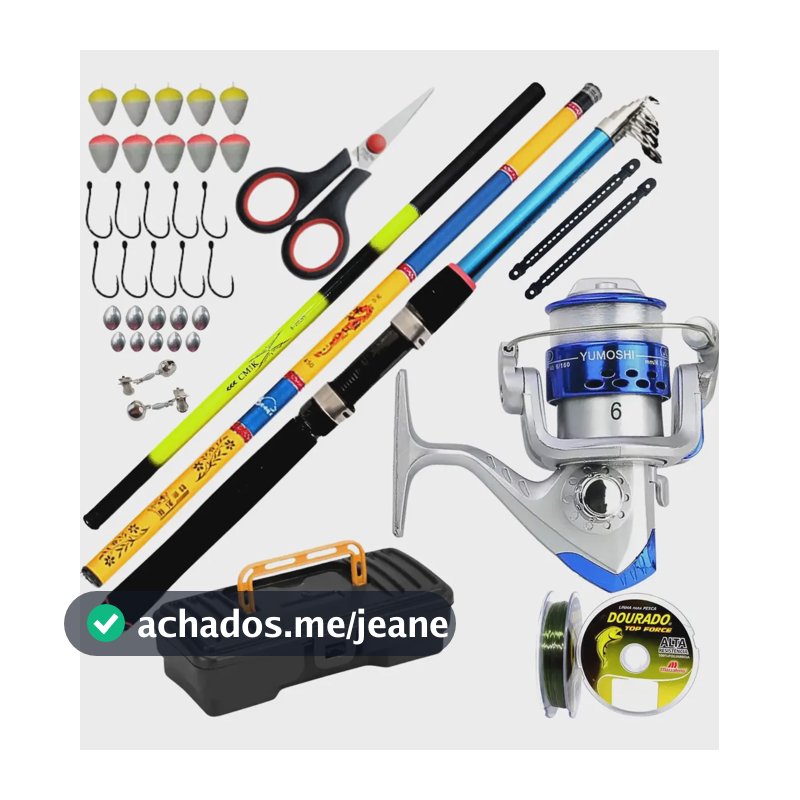 Kit Pesca Completo Vara De Mão Telescópica Molinete Tilapia Diversificadas