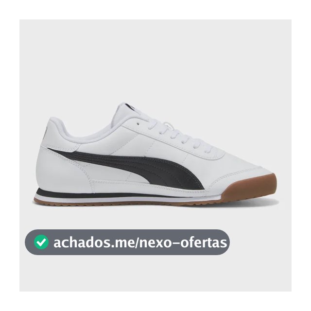 Tênis Masculino E Feminino Turino Ii Puma Puma White-puma Black-cool Light Gray Liso 40 Eu