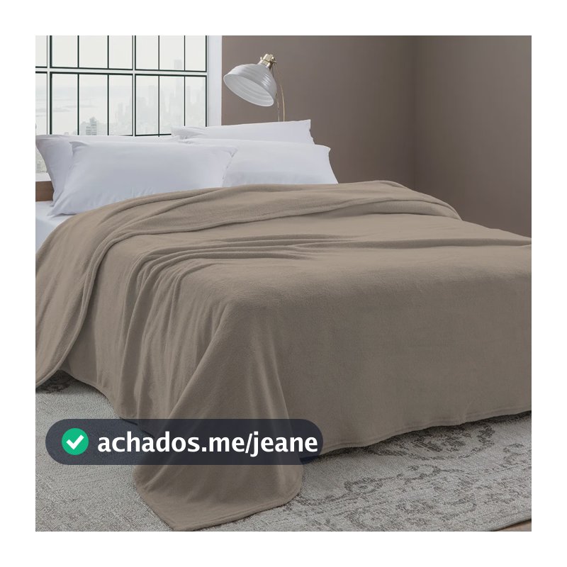 Camesa Cobertor De Cama Velour King 260cmx240cm Marrom Liso 1.98 Kg Bege