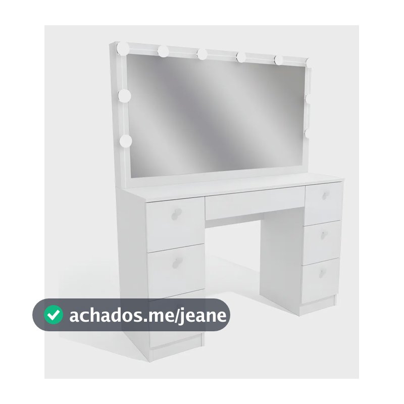 Penteadeira Ditália Pe80 com Kit Luz Branco Cor Branco