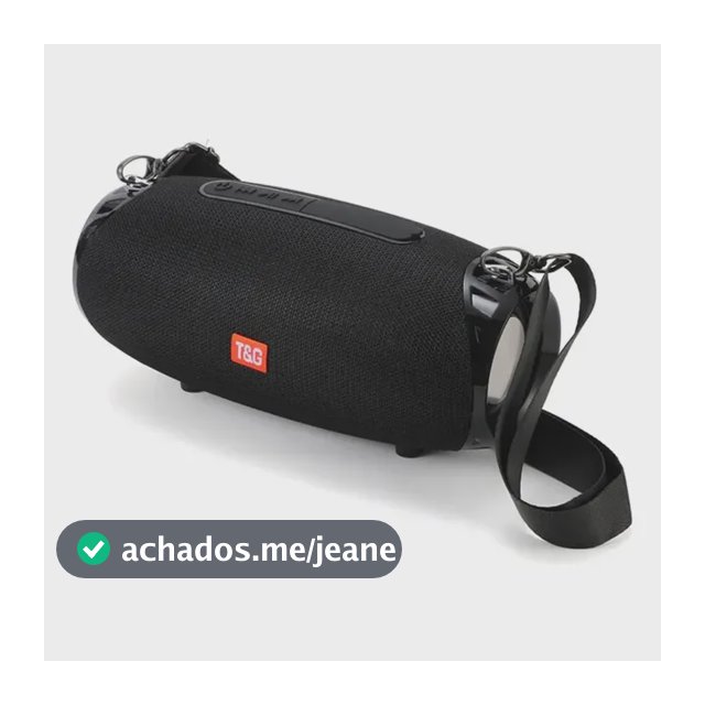 Caixa De Som Bluetooth Portátil T&g Subwoofer Sem Fio Com Rádio Fm E Alça Preto 5v