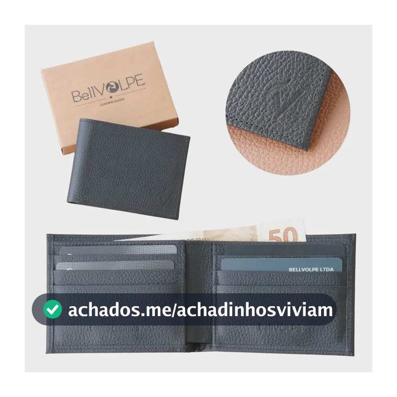 Carteira Masculina Horizontal Couro Legítimo Cor Preto