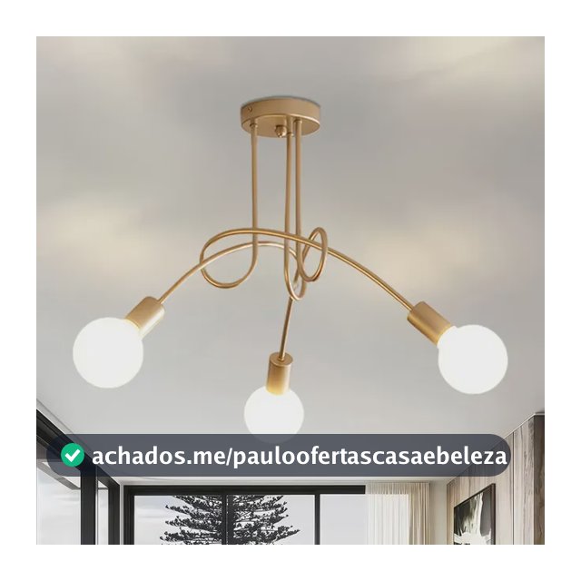 Luminária Lustre Teto Moderno Quarto Jantar Sala 3 Lâmpadas