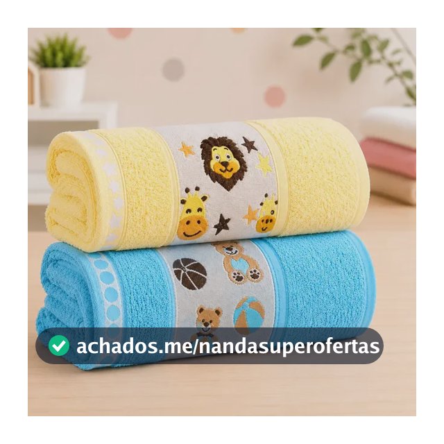 Kit2 Toalha De Banho Infantil Com Desenhos Kids 100% Algodão