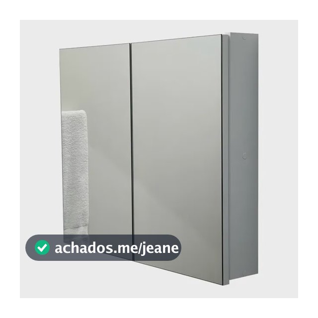 Armário 70cm Aéreo Banheiro Com Espelho Com Fundo - Montado Branco