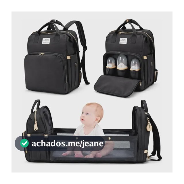 Bolsa Mochila Maternidade Com Berço Trocador Bebê Portátil