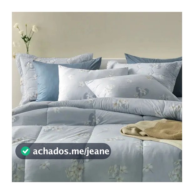 Jogo De Cama King 100% Algodão Jasmin 4 Peças Azul Karsten