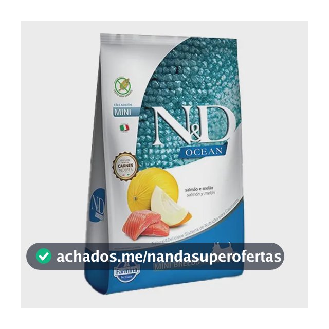 Ração Seca N&D Cão Adulto Pequeno Salmão e Melão 2,5kg