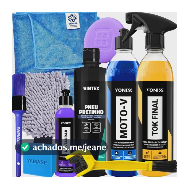 Kit Shampoo Cera Pneu Pretinho Para Lavagem De Moto Vonixx