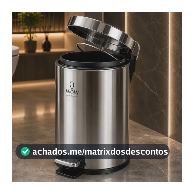 Lixeira Inox 5L Com Pedal Balde Removível Banheiro Cozinha Wow World Of Wonders