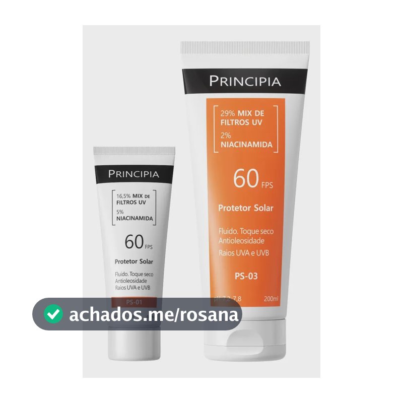 Principia Kit Proteção Facial FPS 60 PS-01 + Corporal 60 PS-03
