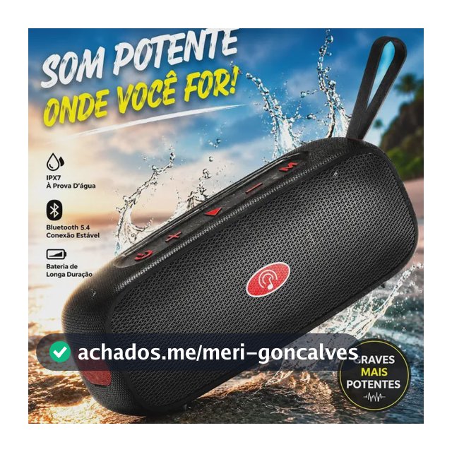 Caixa De Som Bluetooth 5.4 Portátil Boombox Para Festa Bass Tws Ipx7 Graves Potentes TF Aux BT108 Preto Profundo
