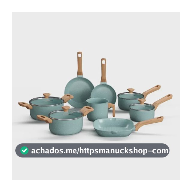 Conjunto de 8 Panelas Pratic Cook Green Mimo Style