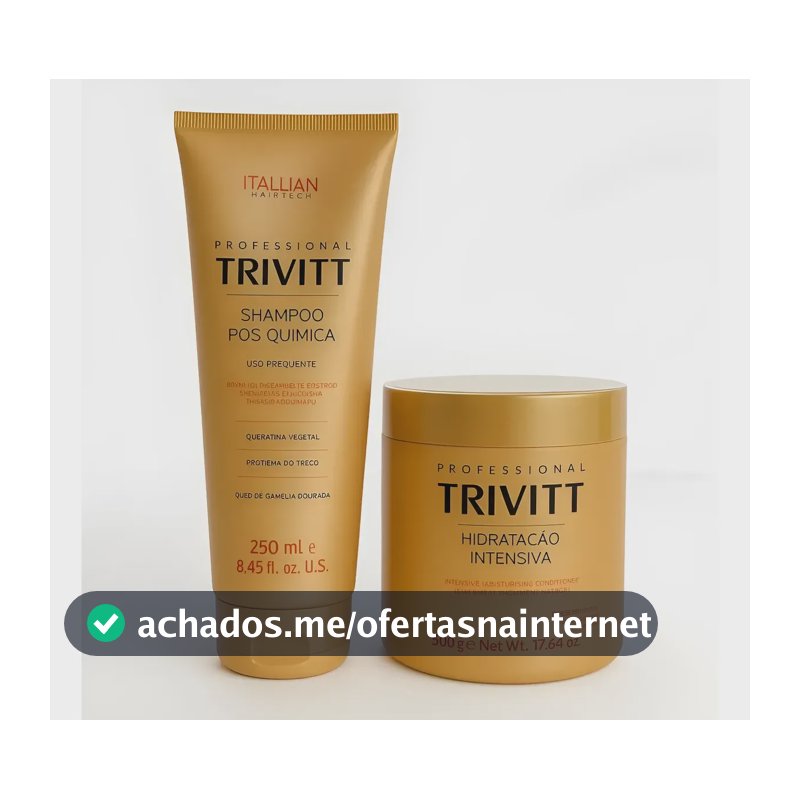 Kit Trivitt Shampoo 250ml, Máscara Hidratação Intensiva 500g
