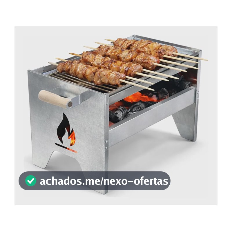 Churrasqueira Portátil De Aço Galvanizado Leve Compacta Galvanizado