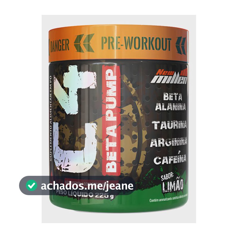 Pré Treino C4 Beta Pump 225g New Millen Diversos Sabores Sabor Limão