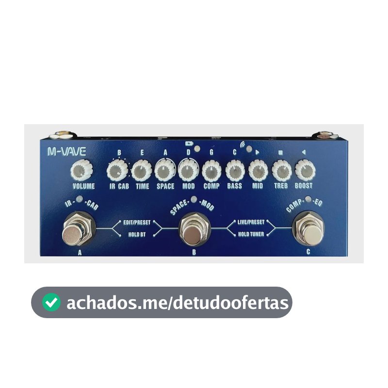 Pedaleira M-Vave Cube-Baby Bass Multi-efeitos Azul para Baixo Elétrico