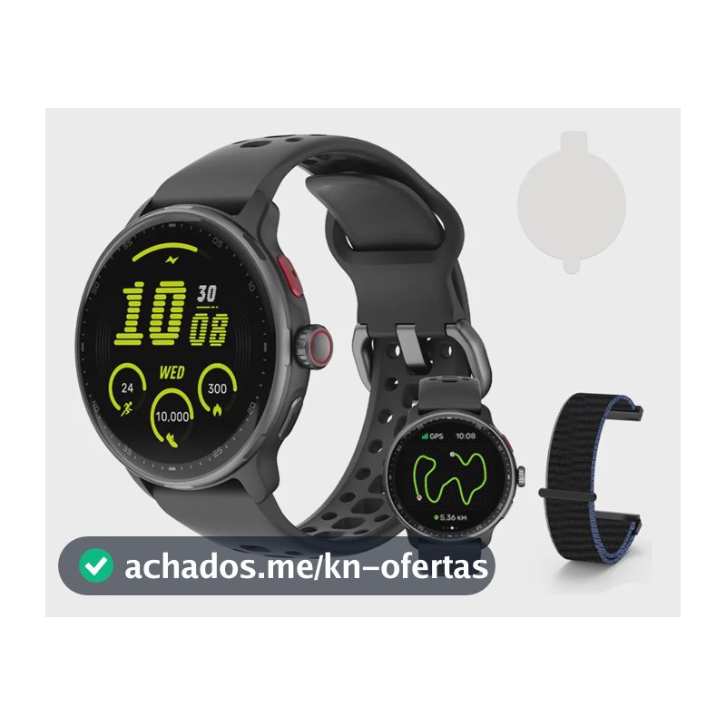 Relógio Inteligente Gps Smartwatch Amoled 3atm Sport Gps Caixa Preto