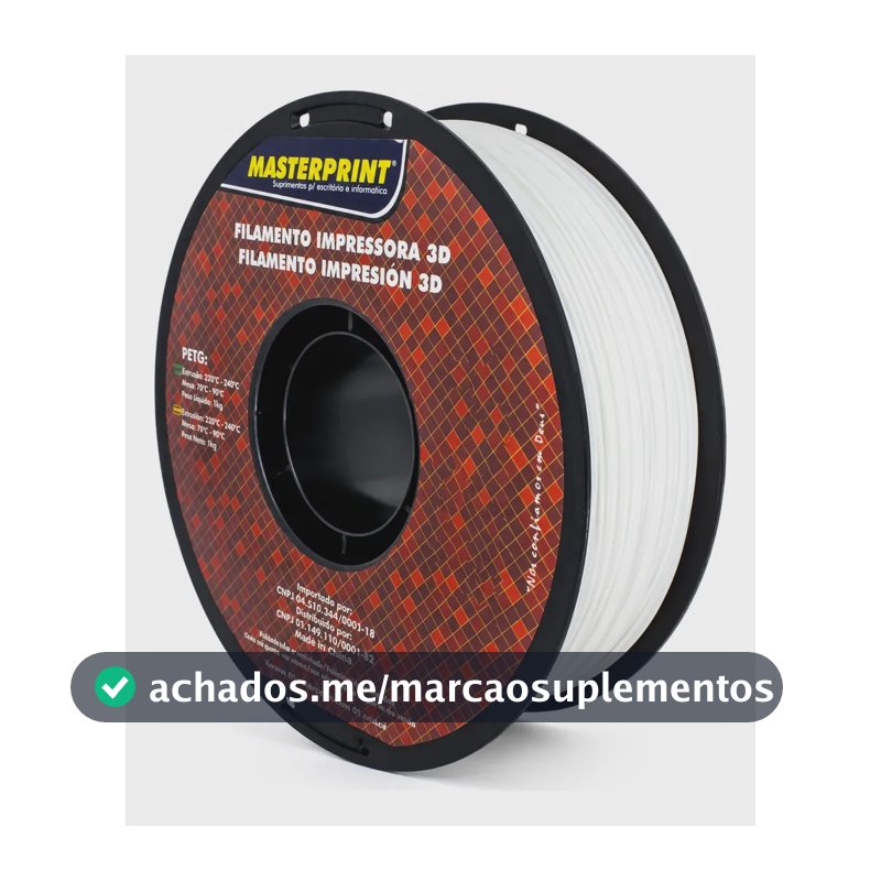 Filamento Impressão 3d 1,75mm 1kg Masterprint Petg Cor Branco Branco